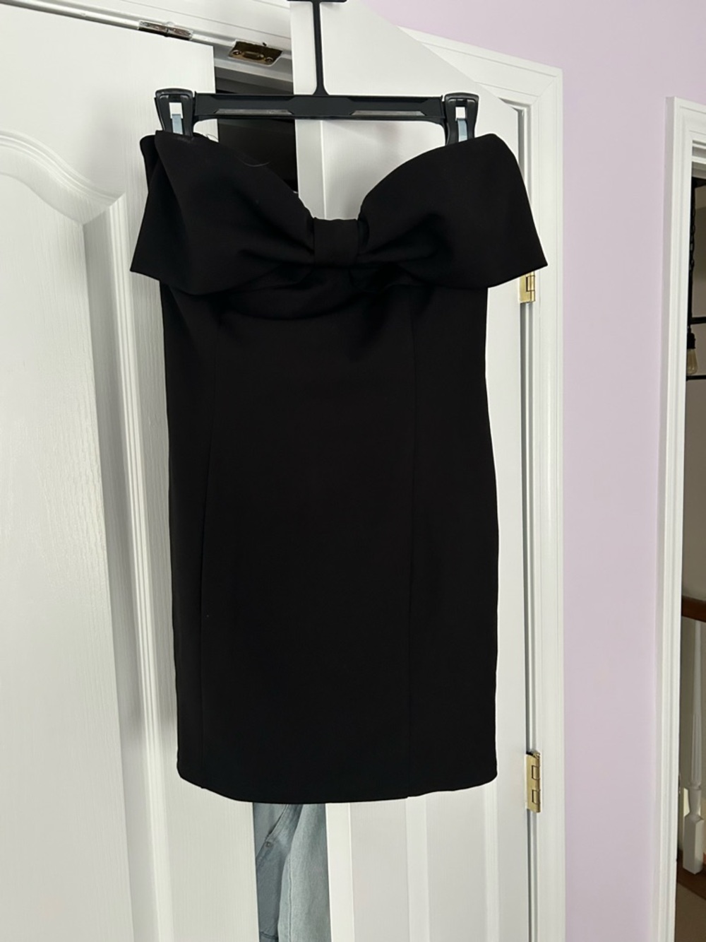 Lovely Day Black Strapless Bow-Front Cocktail Dress